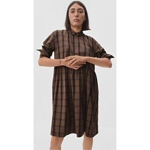 Everlane Brown Plaid Dress